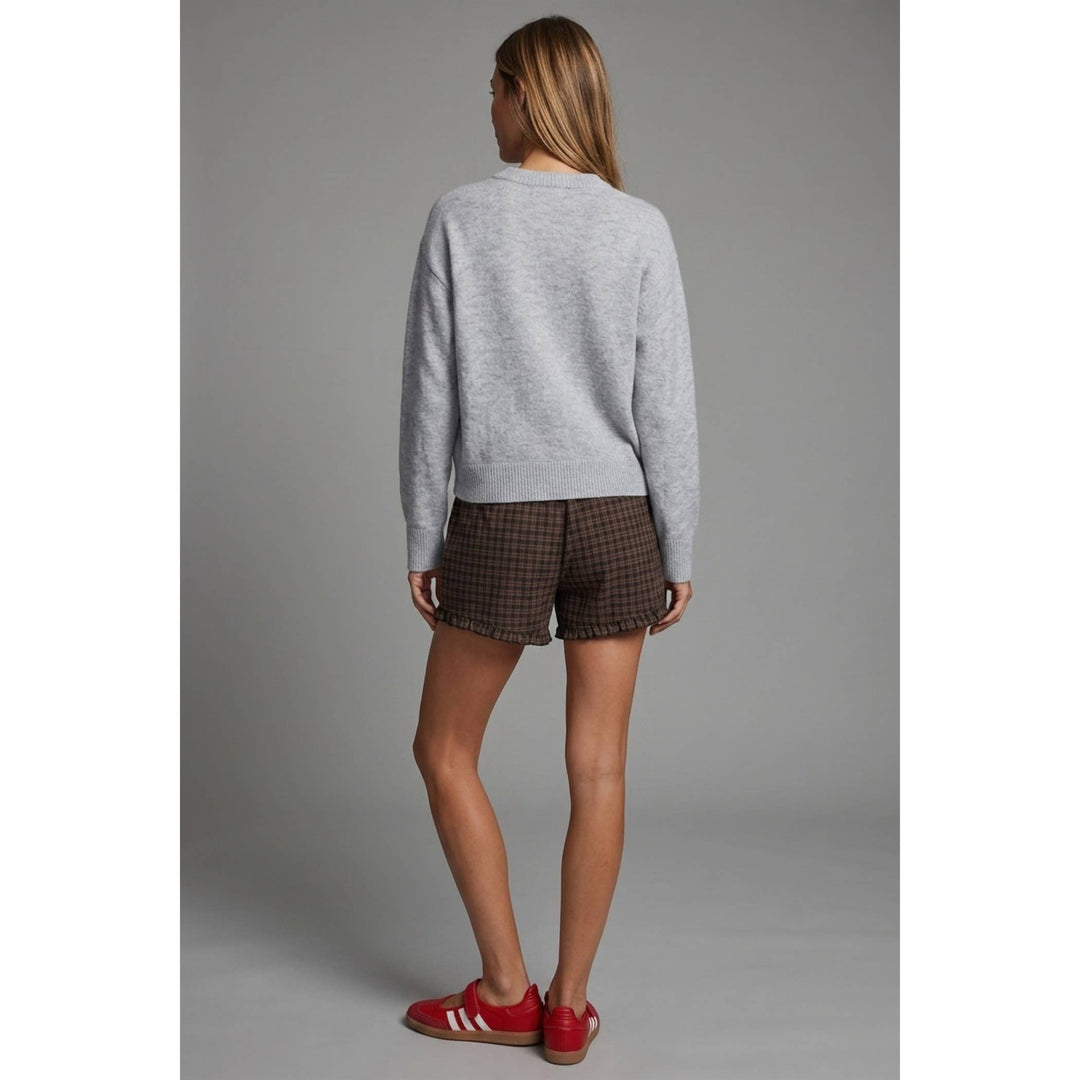 Plaid cotton ruffle shorts