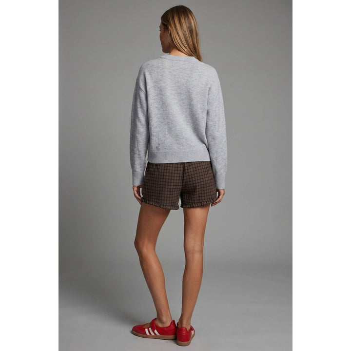 Plaid cotton ruffle shorts