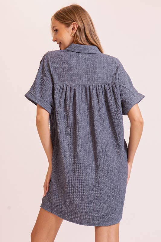 Dresses - Boho Gal Textured T Shirt Dress - - Cultured Cloths Apparel