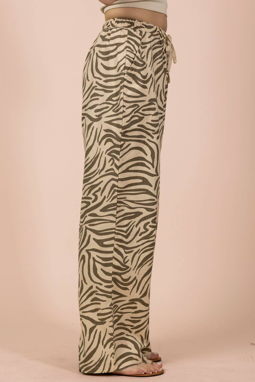 Pants - Leopard Linen Wide Leg Pants - - Cultured Cloths Apparel