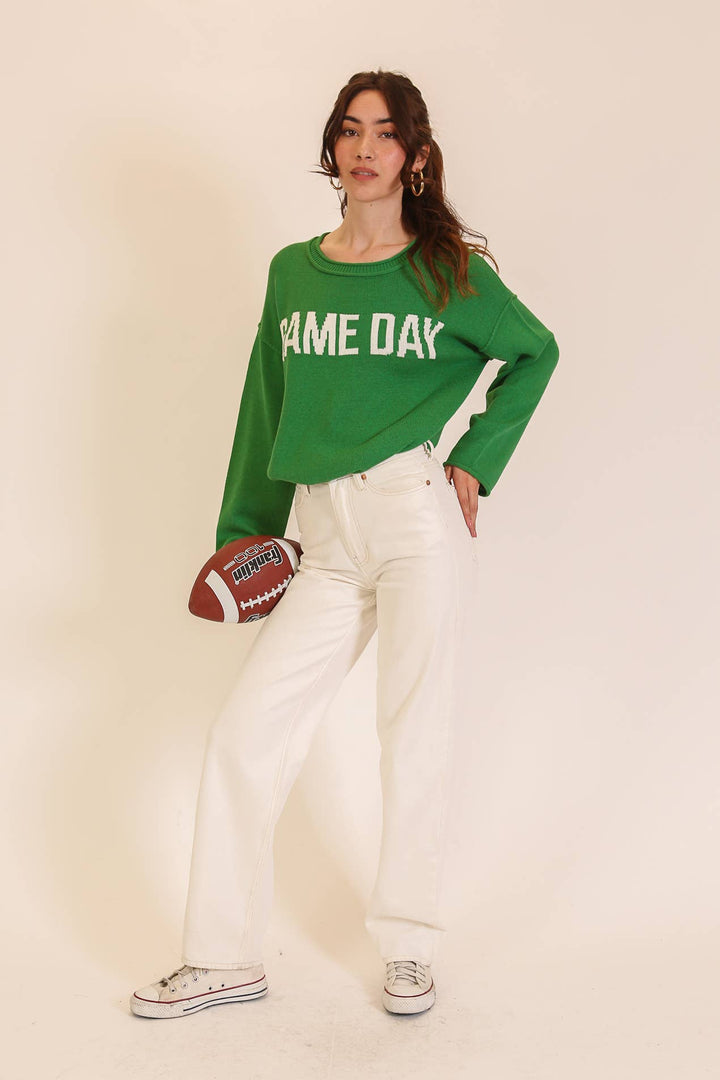 Game Day" Graphic Knit Sweater
