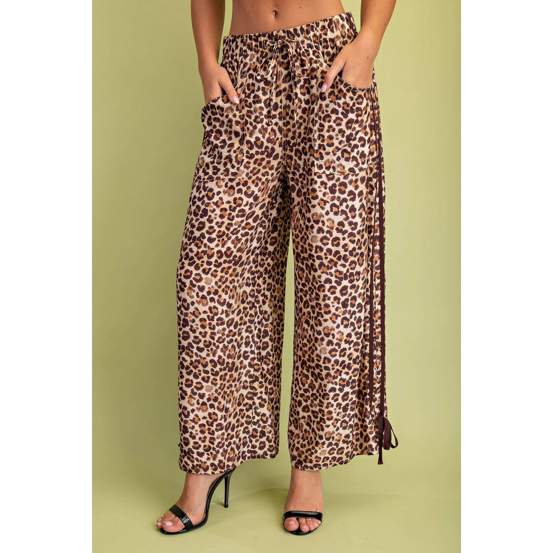 Pants - Blue Leopard Print Pants - - Cultured Cloths Apparel
