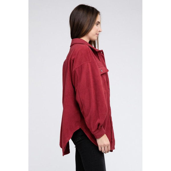 Outerwear - Fleece Buttoned Down Oversized Jacket -  - Cultured Cloths Apparel