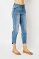 Denim - Judy Blue Full Size Cuffed Hem Slim Jeans -  - Cultured Cloths Apparel
