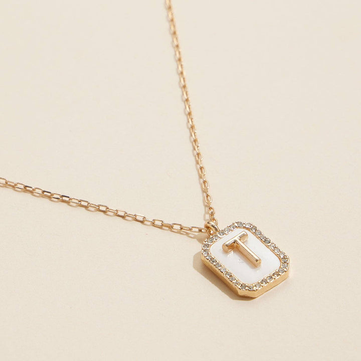 Accessories, Necklaces - Short Necklace | Initial Shell Charm - - Cultured Cloths Apparel