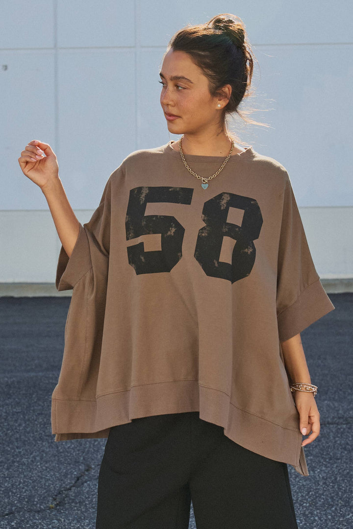 Retro Graphic Oversized French Terry Top