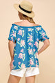 Women's Short Sleeve - Floral Printed Top with Optional Off-Shoulder -  - Cultured Cloths Apparel