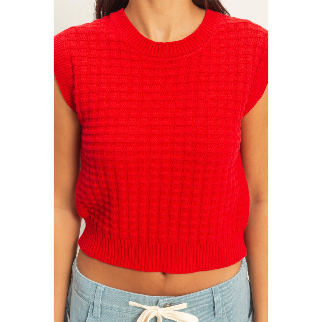 Textured Sleeveless Knit Top