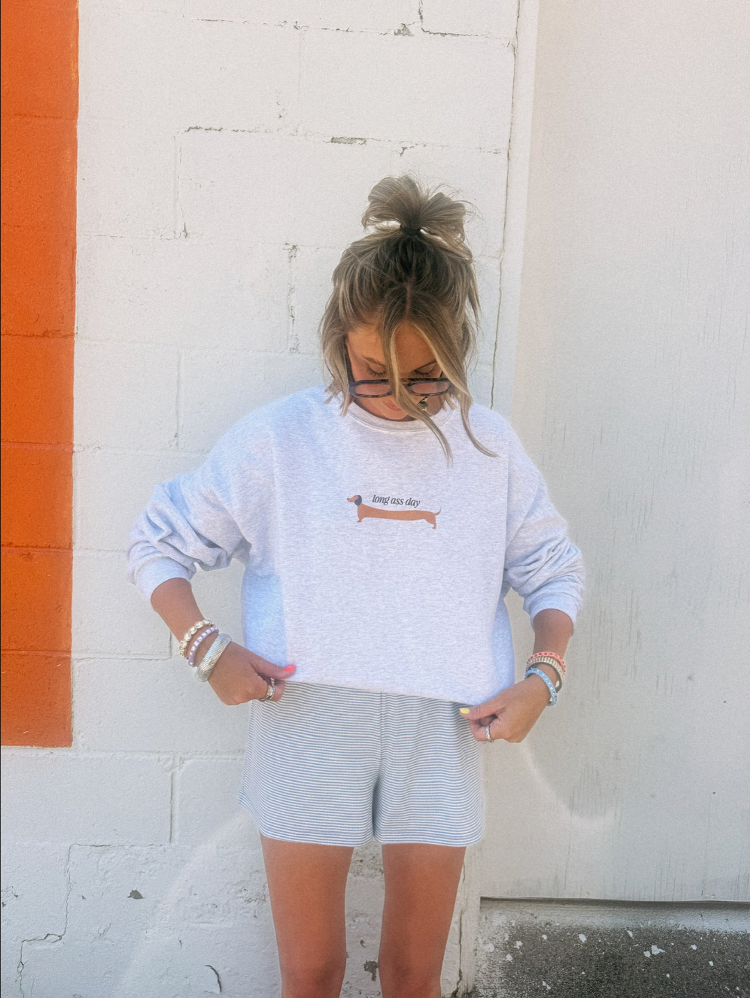 Long ass day sweatshirt - ash