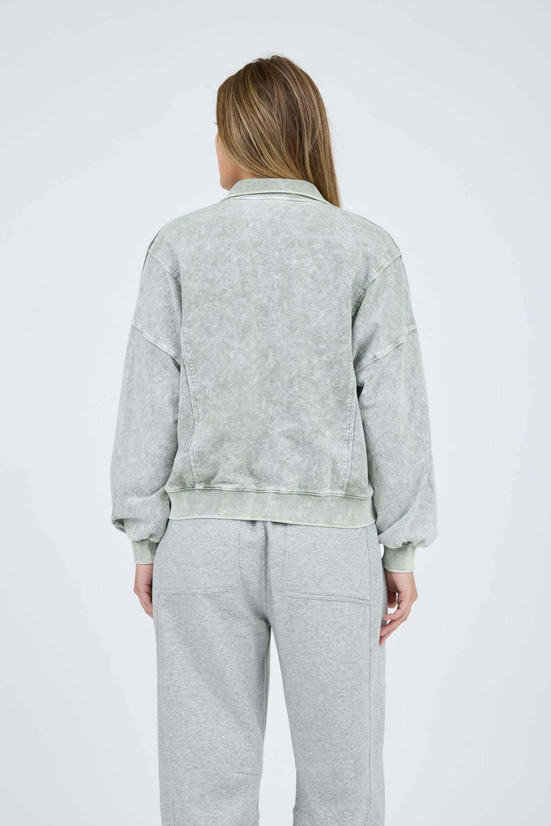 Women's Long Sleeve - WASHED HALF SNAP BUTTON LONG SLEEVE KNIT TOP - - Cultured Cloths Apparel