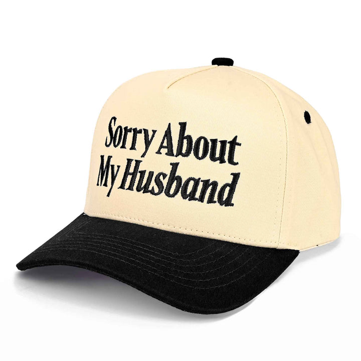 Hats - TCM0153 Sorry About My Husband Trucker Hat - Black - Cultured Cloths Apparel