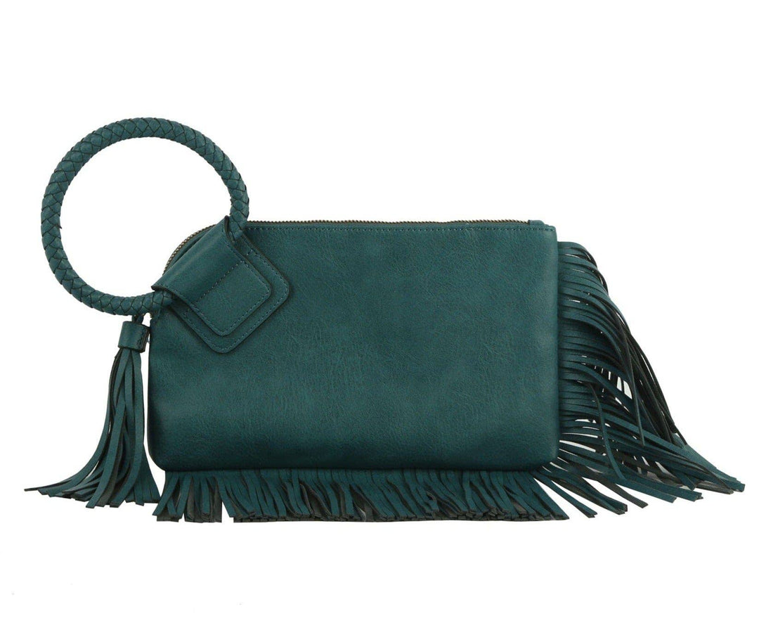 - Fringe Soft Vegan Leather Wristlet/Clutch - - Cultured Cloths Apparel