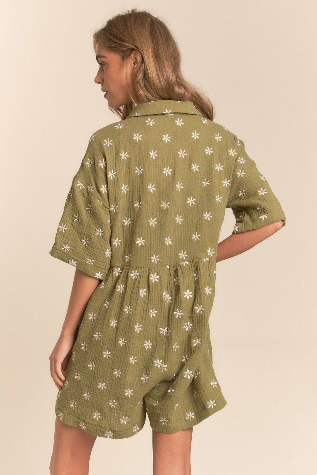Women's Rompers - Flower Fields Gauze Romper - - Cultured Cloths Apparel