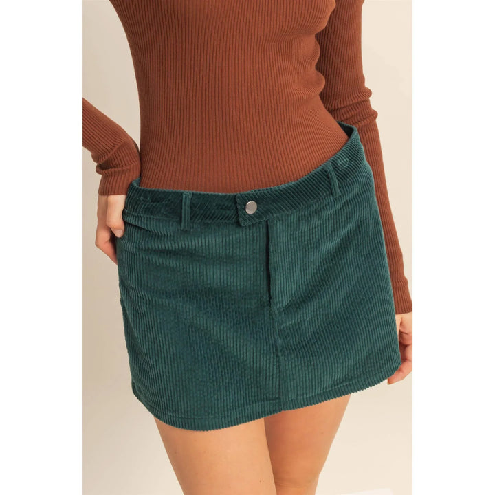 Women's Skirts - Flirty Corduroy Mid Waist Mini Skort - Small - Cultured Cloths Apparel
