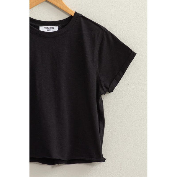 Women's Short Sleeve - Perfection Cropped T-Shirt - Black - Cultured Cloths Apparel