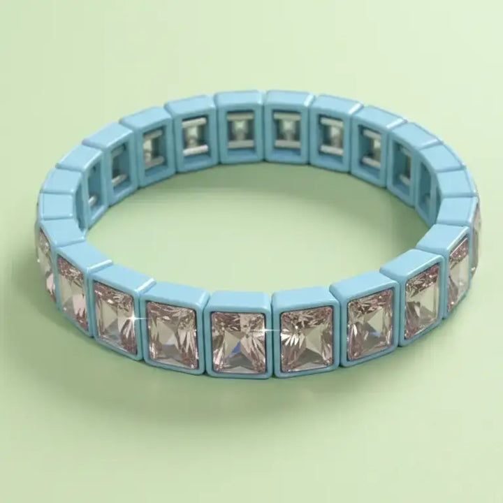 Accessories, Bracelets - Enamel Stretch Bracelet - Rectangle Gems - Estelle - Asst - - Cultured Cloths Apparel