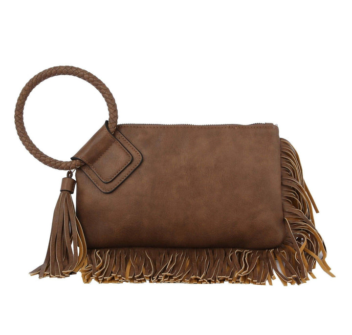 - Fringe Soft Vegan Leather Wristlet/Clutch - - Cultured Cloths Apparel