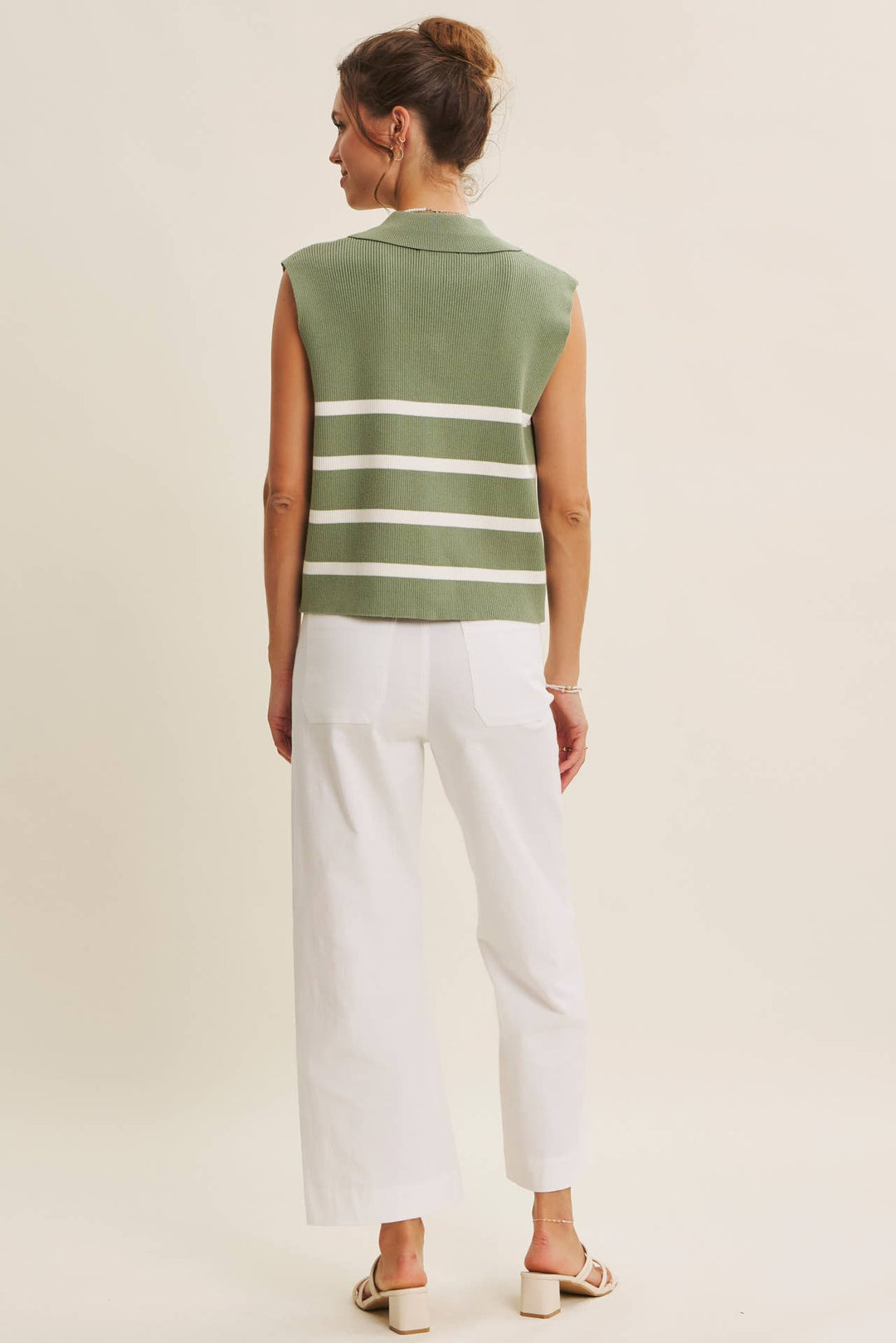 Women's Short Sleeve - ALL SEASON LAYERING VISCOSE RIB BUTTON-DOWN SWEATER VEST - - Cultured Cloths Apparel