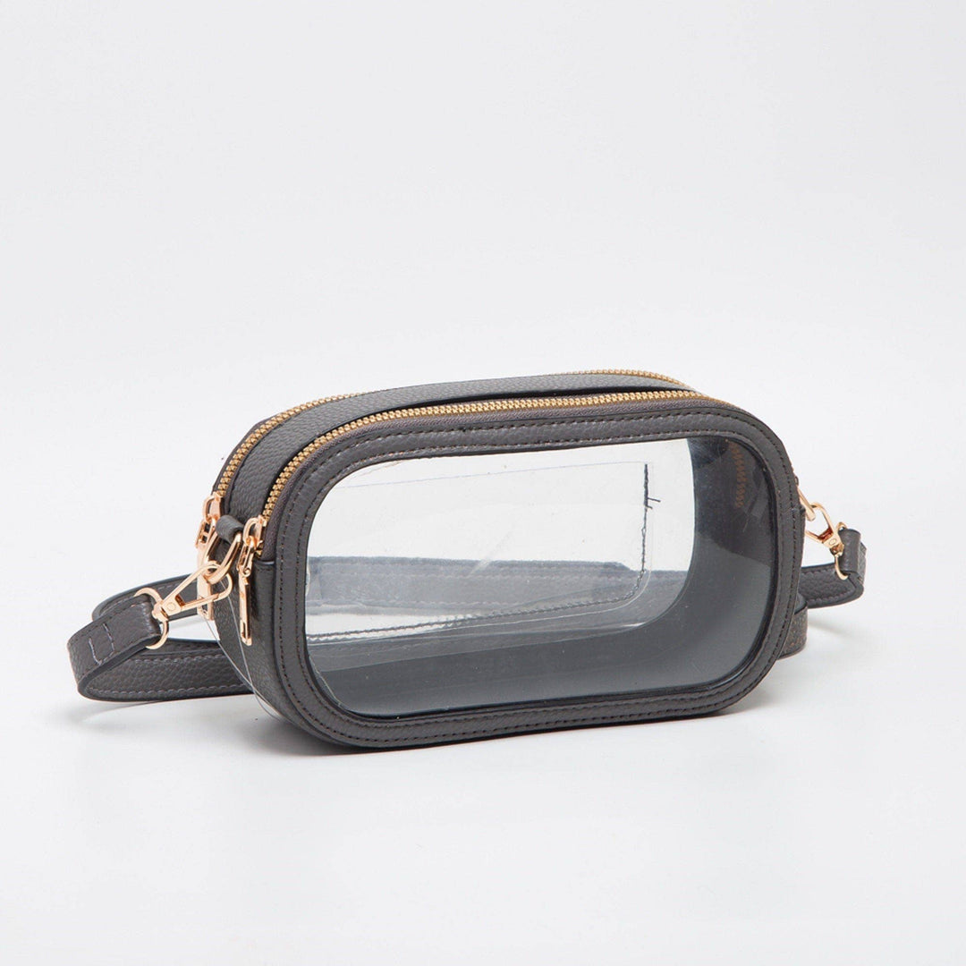 - Double Zipper Oval Clear Gameday/Stadium Bag - Gray - Cultured Cloths Apparel