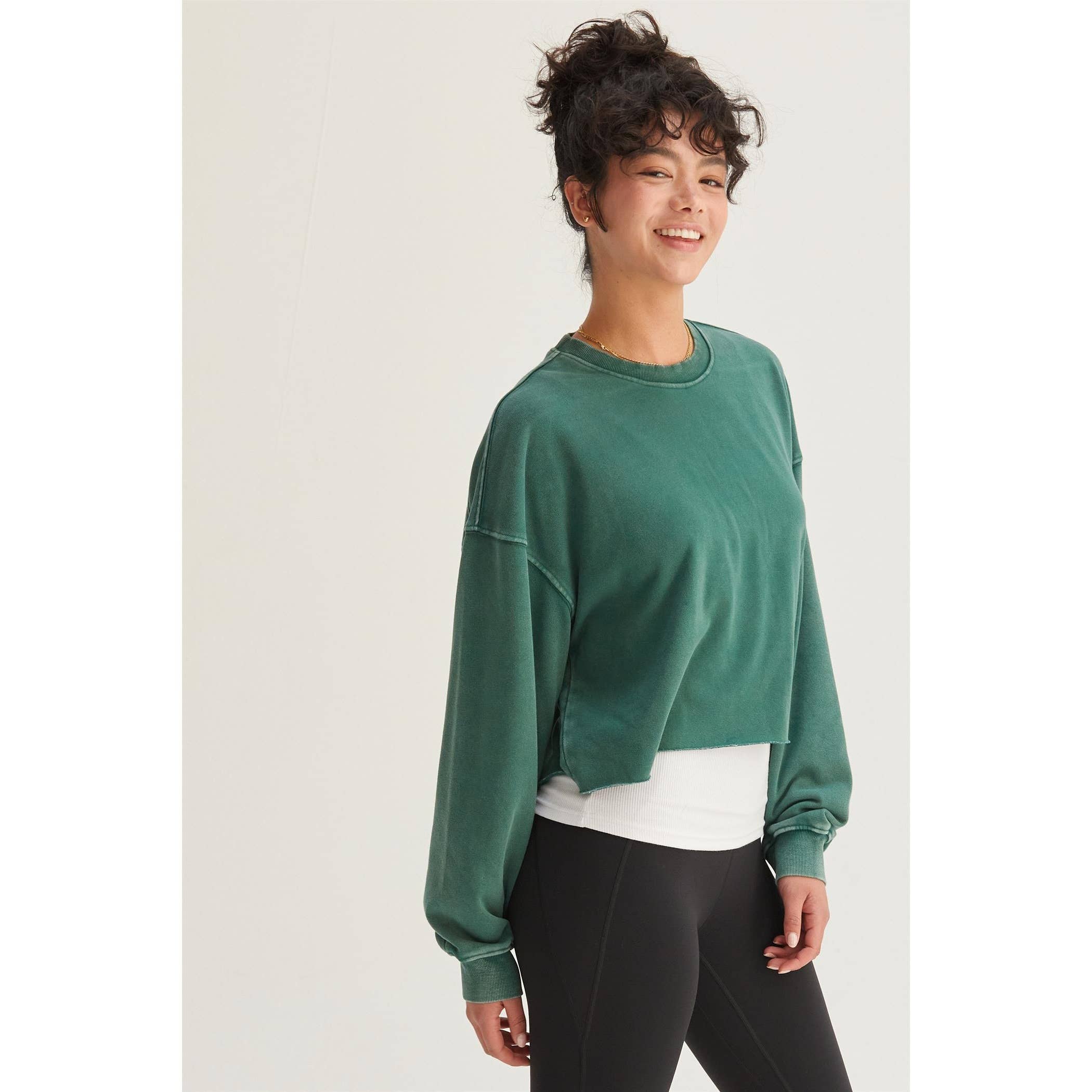 Raw hem cropped sweatshirt best sale
