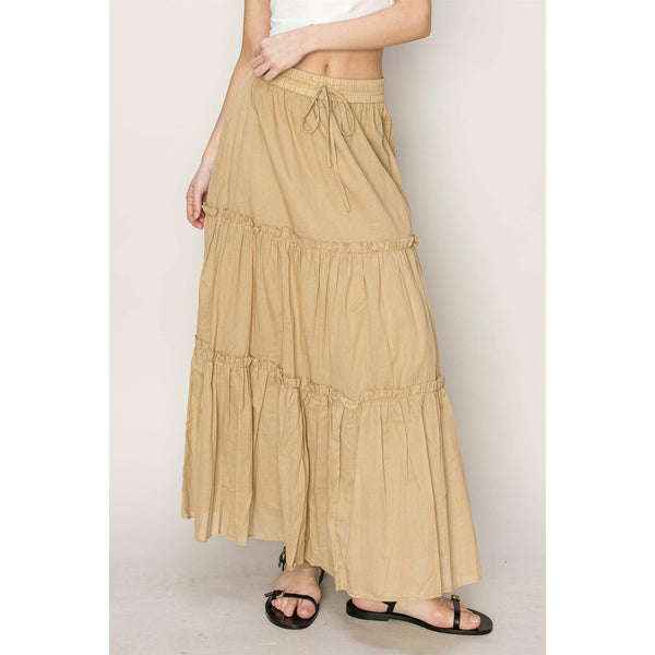 Women's Skirts - Cotton Voile Tiered Midi Skirt -  - Cultured Cloths Apparel