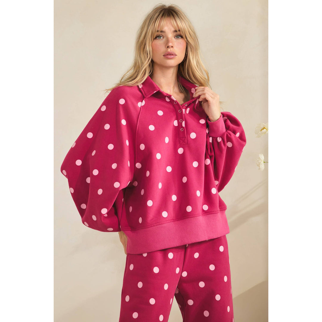 Playful Dot Quarter Zip