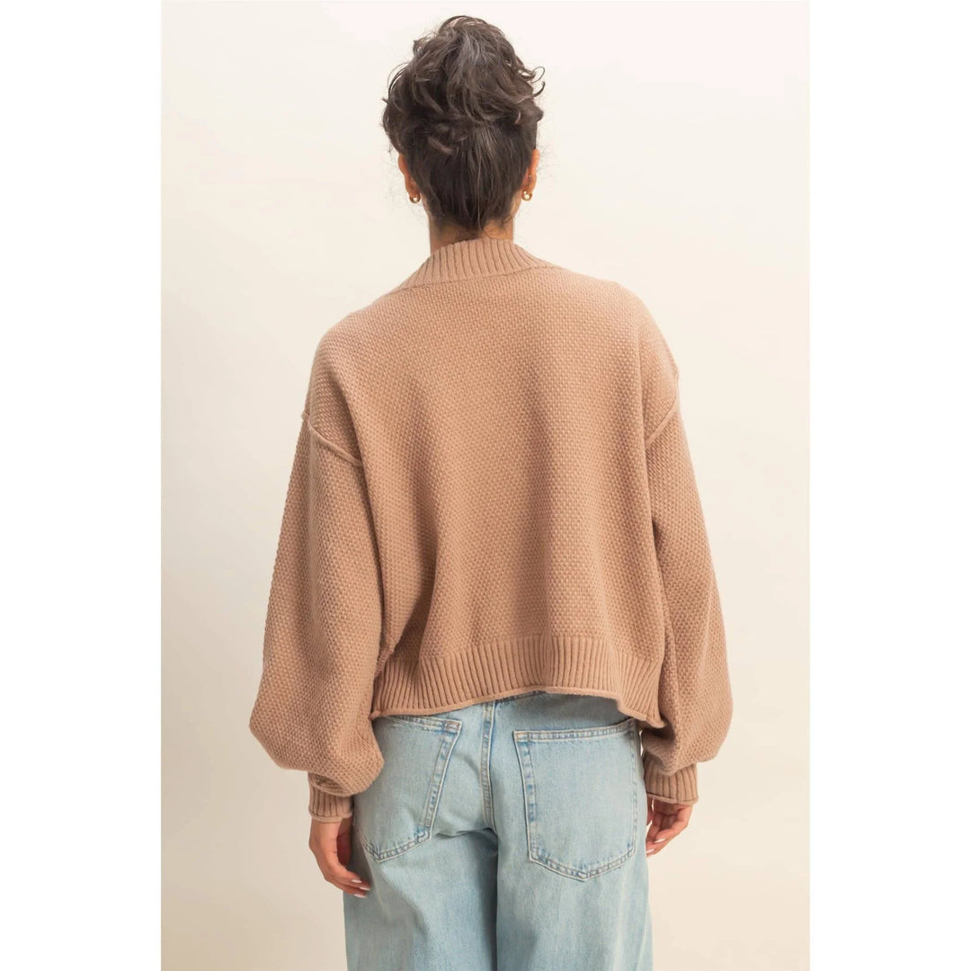 Outerwear - Oversized Textued Knit Cardigan Sweater - - Cultured Cloths Apparel