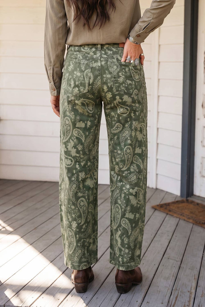 Paisley Geometric Denim Loose Pants (4-16)