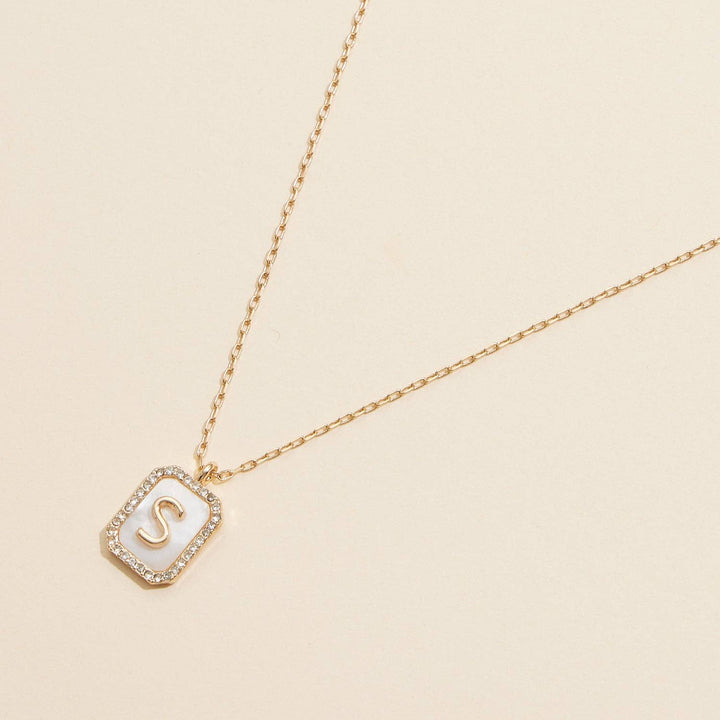 Accessories, Necklaces - Short Necklace | Initial Shell Charm - - Cultured Cloths Apparel