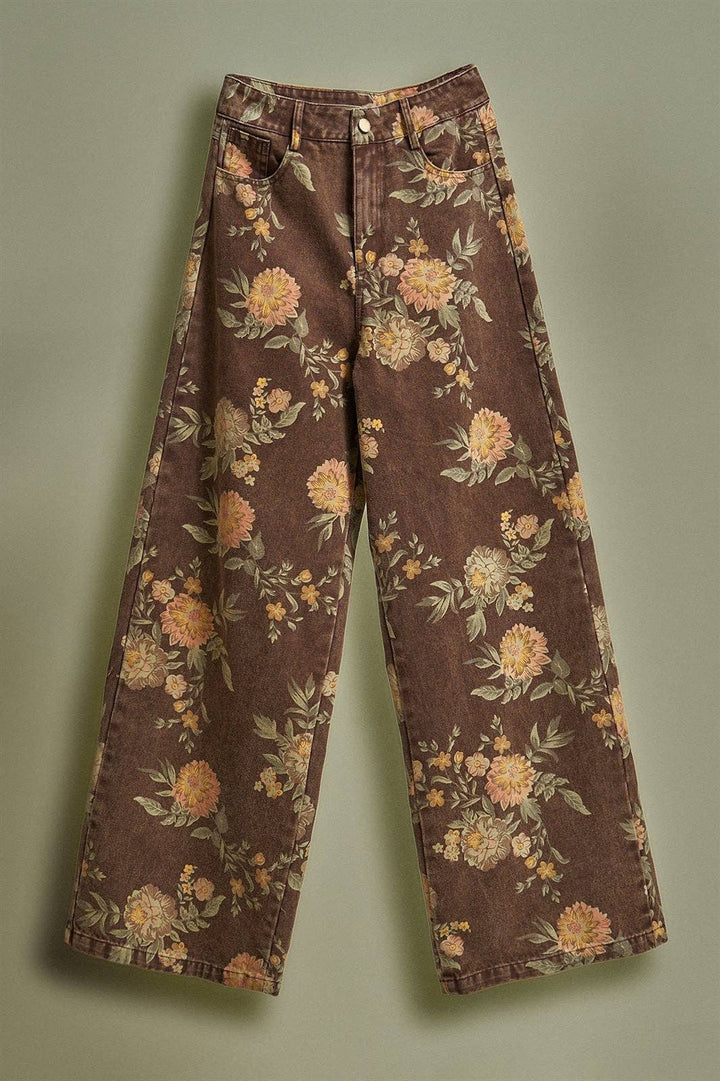 Vintage Botanical High-Rise Wide Leg Denim