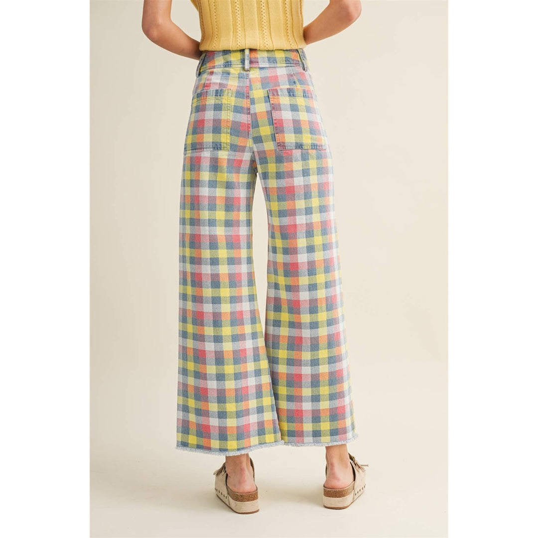 Pants - Daydream In The Meadow Wide Leg Checkered Trouser - - Cultured Cloths Apparel