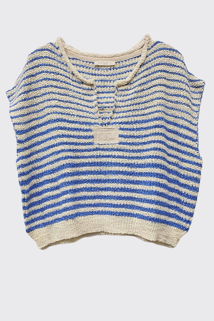 - Striped Cap sleeve Slouchy Sweater - - Cultured Cloths Apparel