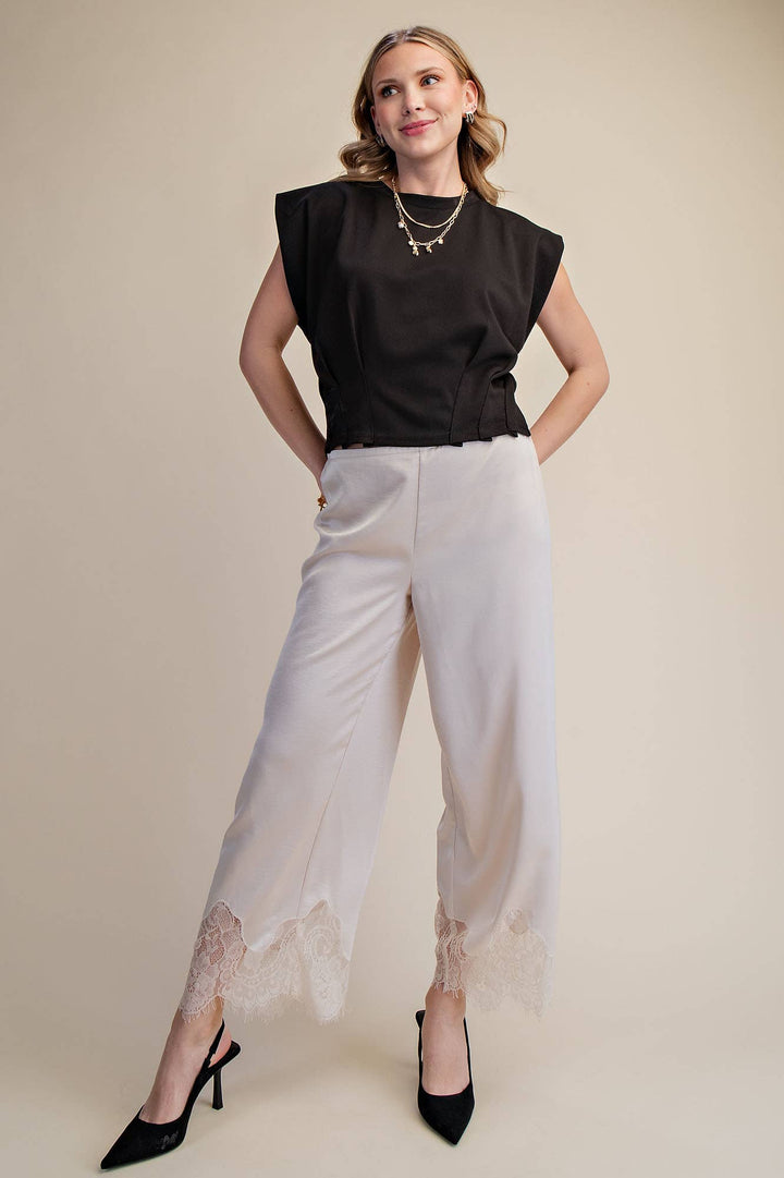 - Pleated Waist Minimalist Chic Modern Crop Top - - Cultured Cloths Apparel