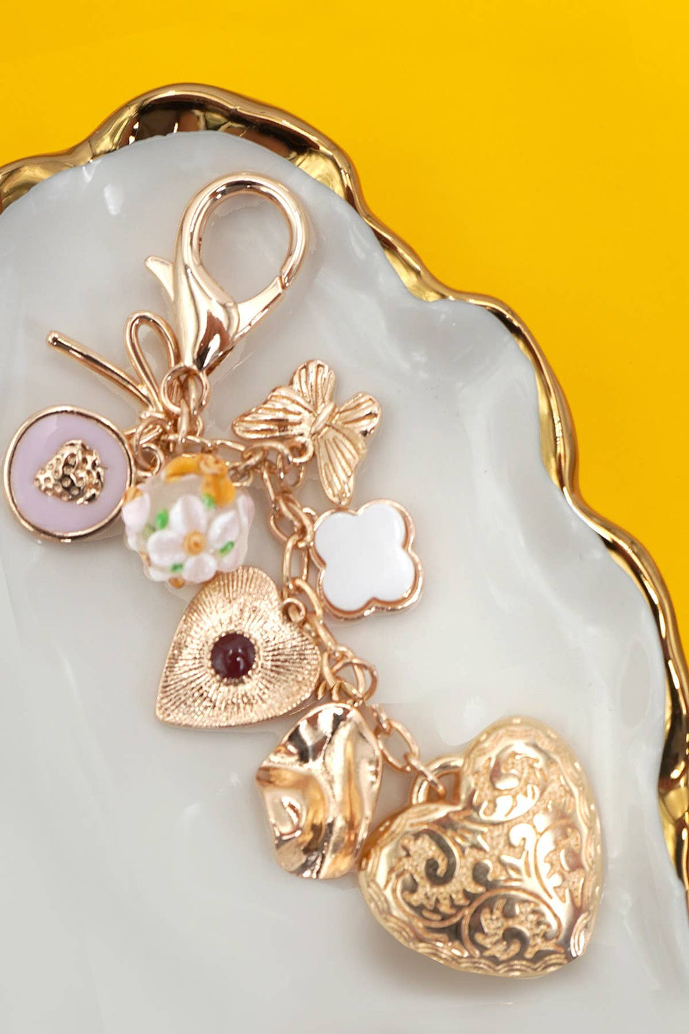 Accessories - BAG KEY CHARM-HEART BOW BUTTERFLY CLOVER | 80K056 - - Cultured Cloths Apparel