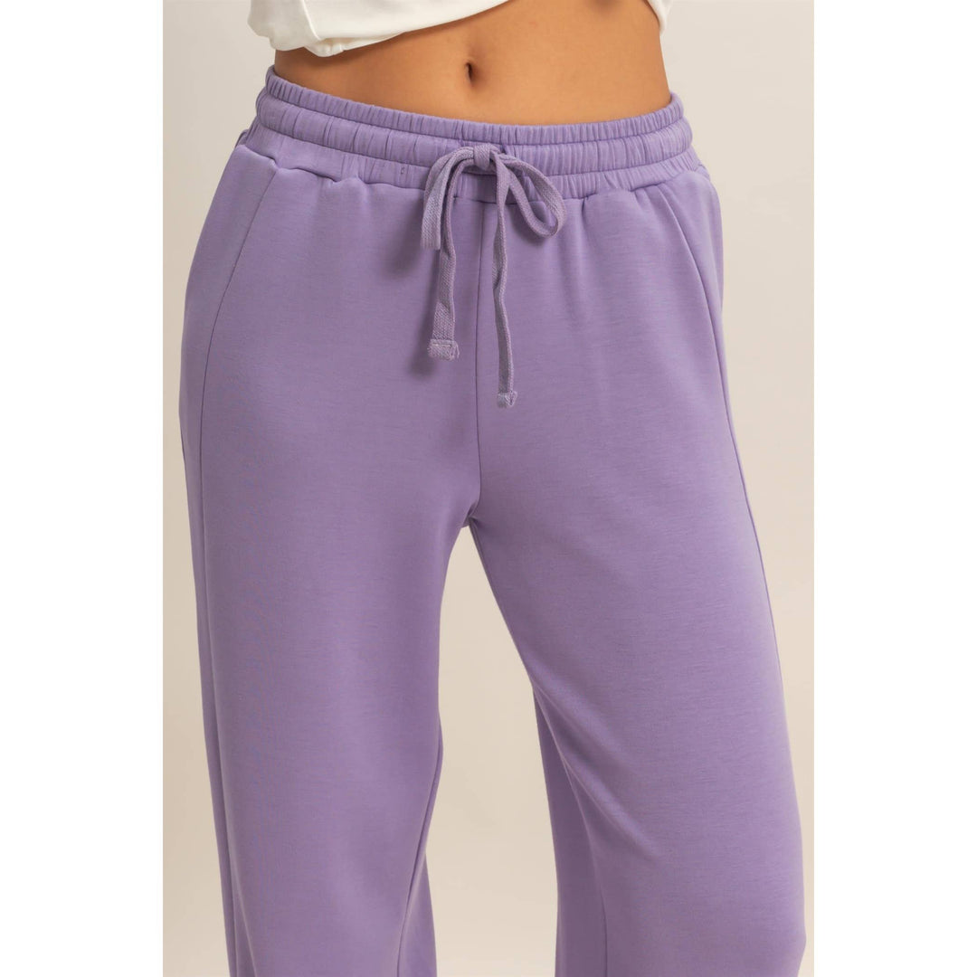 Elastic Waist Wide-Leg Pants