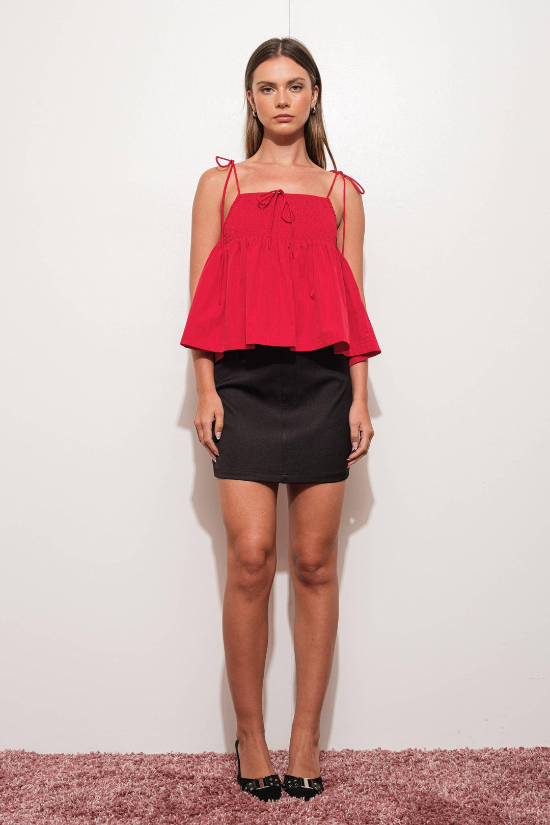 Women's Sleeveless - SMOCKED BABYDOLL CAMI - - Cultured Cloths Apparel