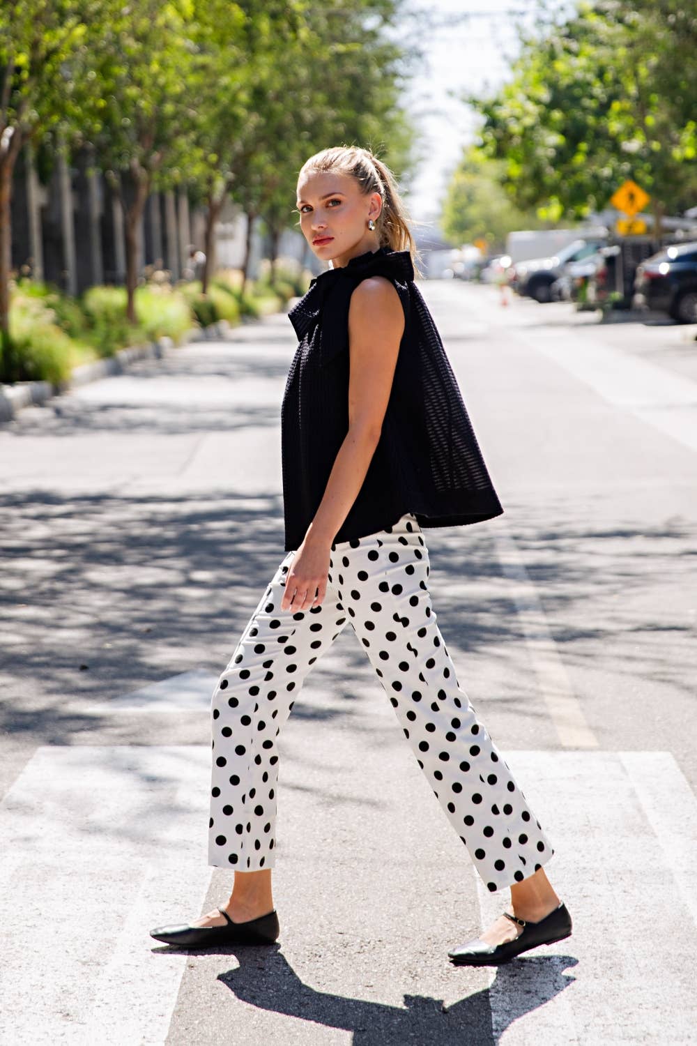 Pants - Flare Crop Dot Pants - - Cultured Cloths Apparel