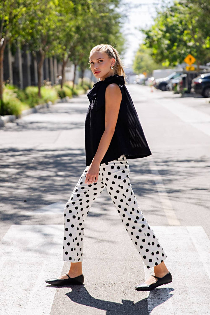 Pants - Flare Crop Dot Pants - - Cultured Cloths Apparel