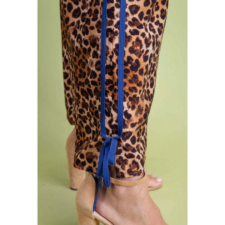 Pants - Blue Leopard Print Pants - - Cultured Cloths Apparel
