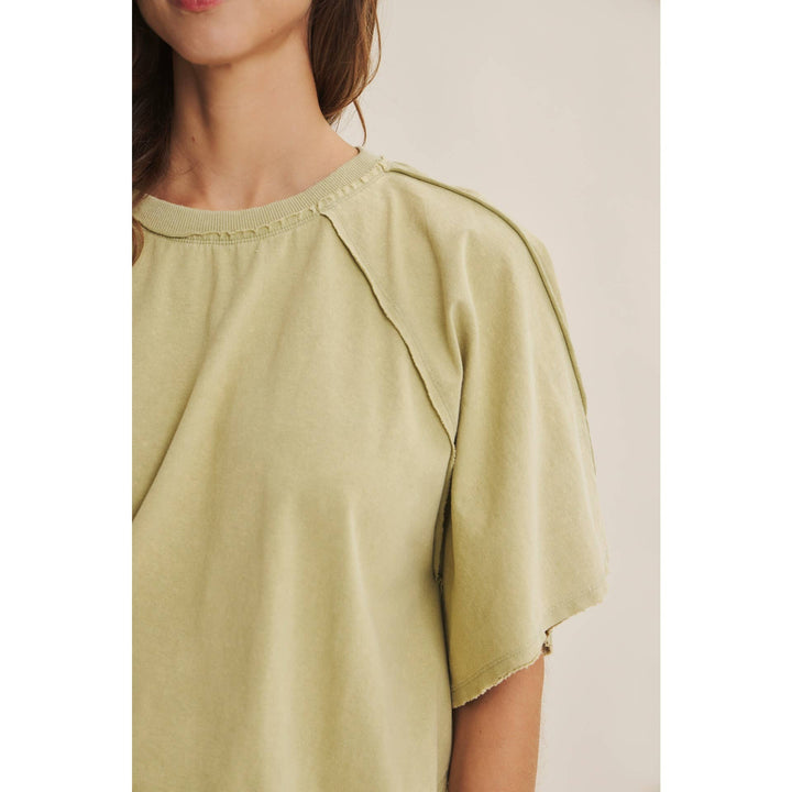 Women's Short Sleeve - EASY DRAPE MINERAL-WASHED PONCHO-LIKE COTTON JERSEY TOP - - Cultured Cloths Apparel