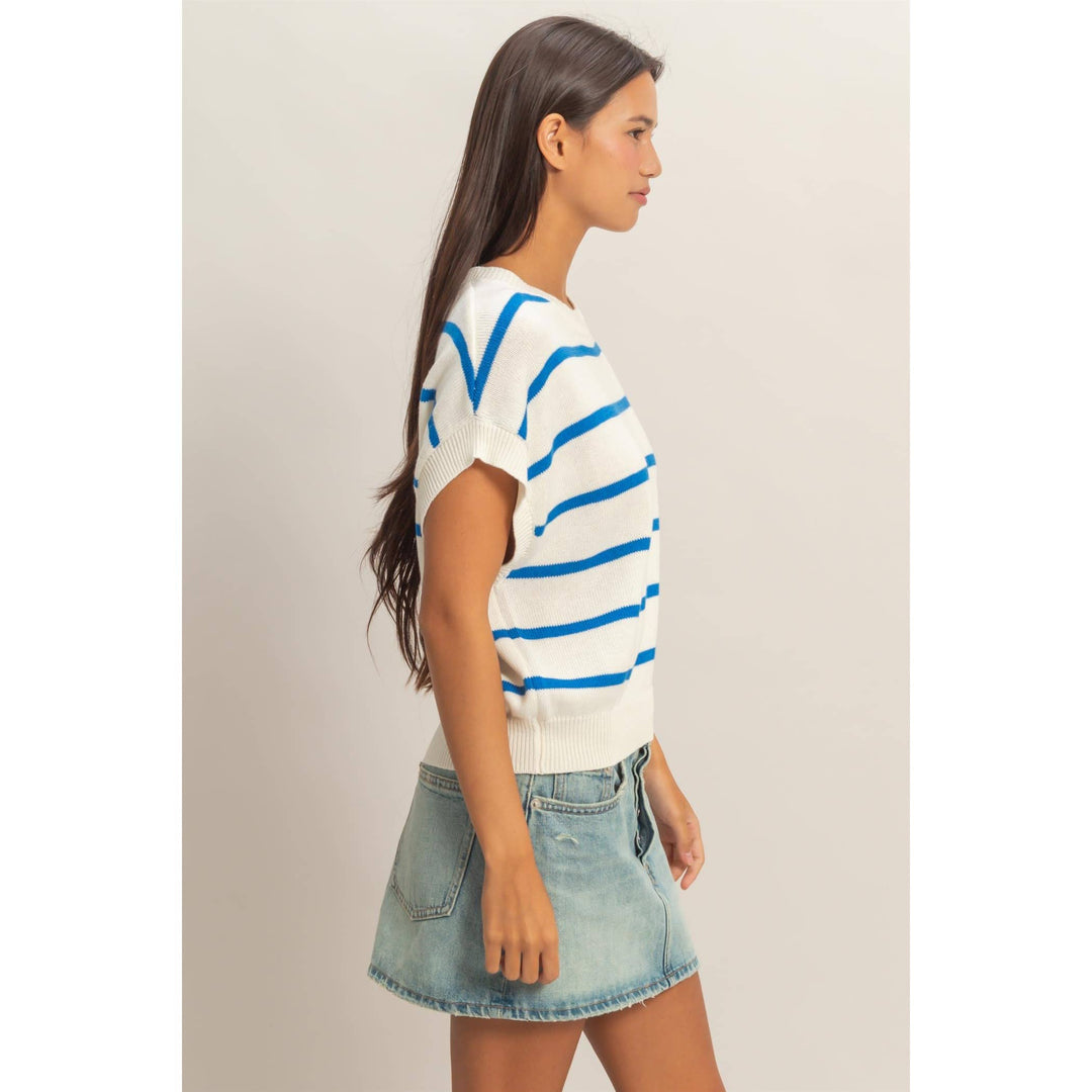Striped Crew Neck Knit Top