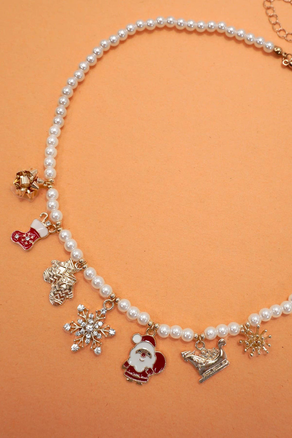 Accessories, Necklaces - Pearl Chain Necklace with Christmas Charms | 80N91725 - - Cultured Cloths Apparel