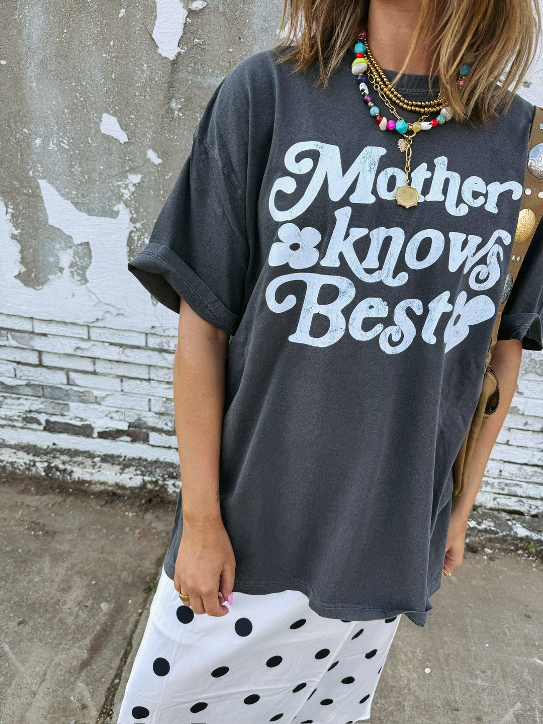 Graphic T-Shirts - Mother knows best graphic tee - charcoal / white - - Cultured Cloths Apparel