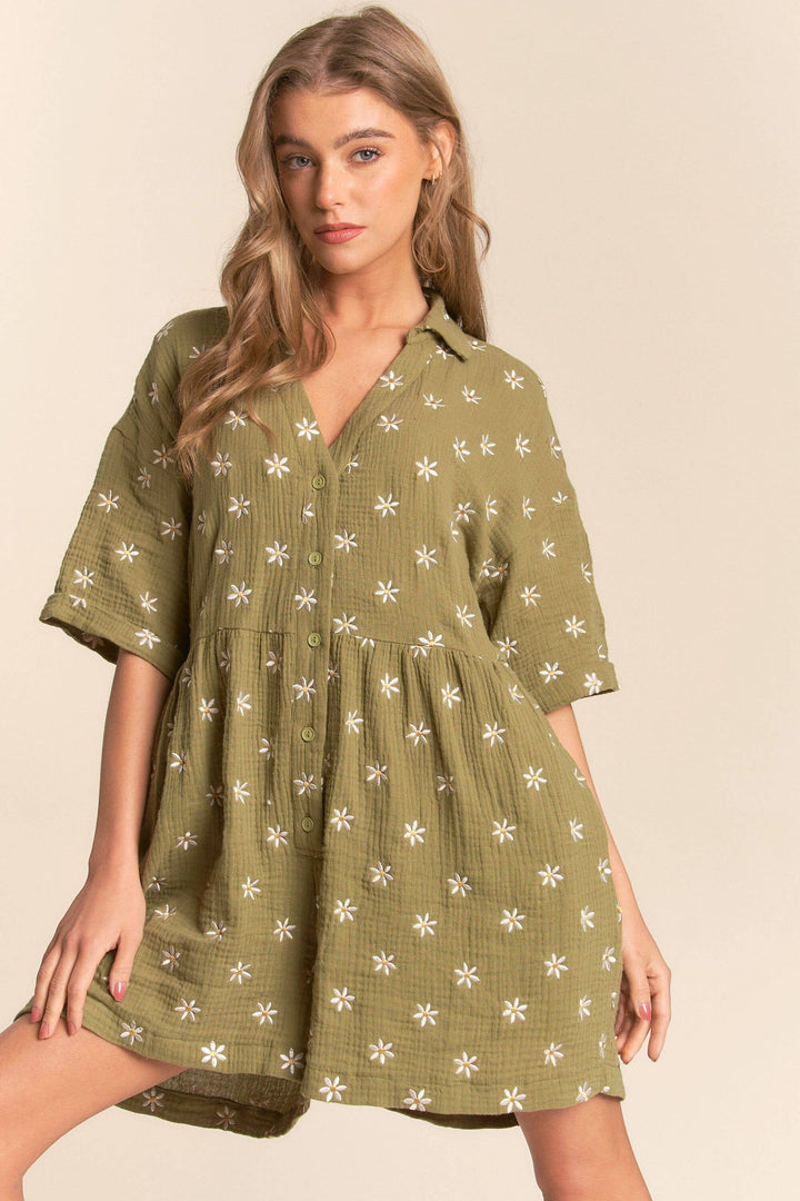 Women's Rompers - Flower Fields Gauze Romper - - Cultured Cloths Apparel