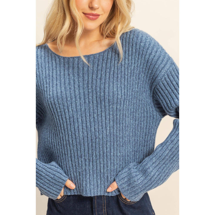 Textured Sweater With Relaxed Drop Sleeves