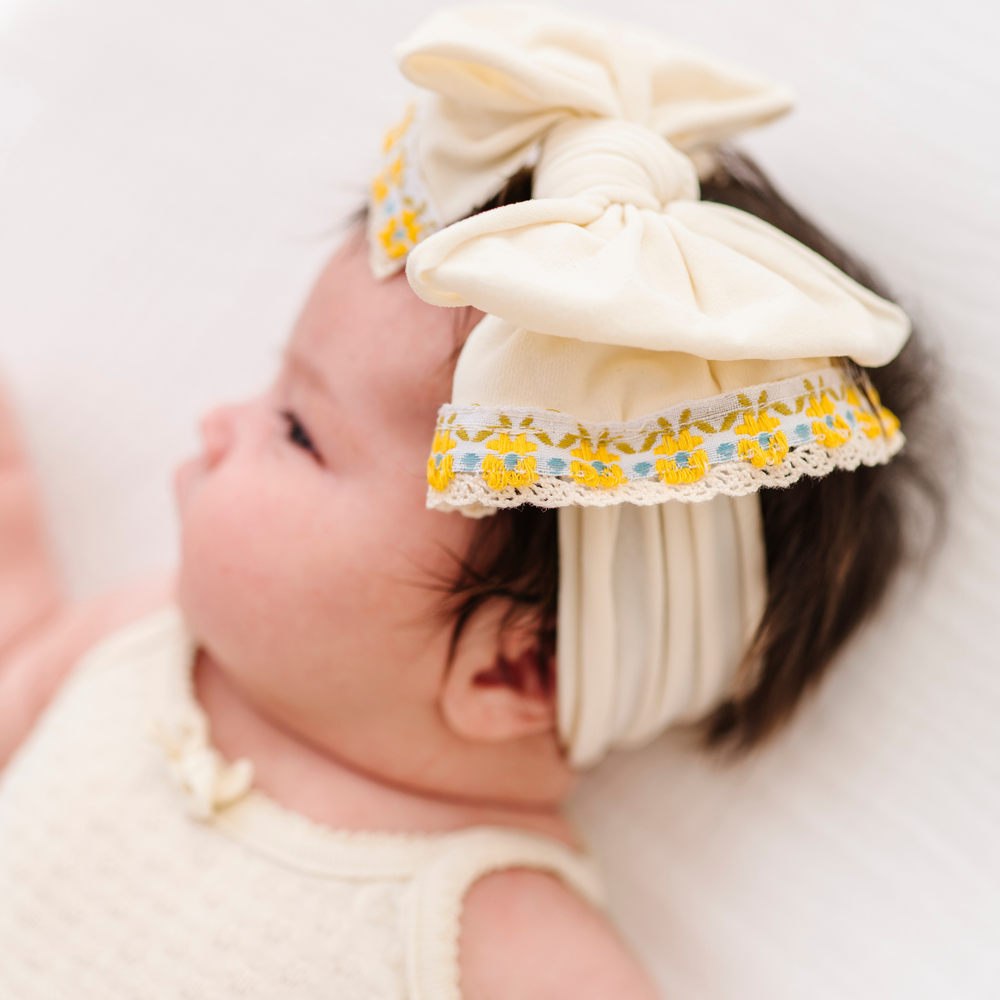 Accessories - NOVELTY FAB®: Ivory Yellow Floral - - Cultured Cloths Apparel