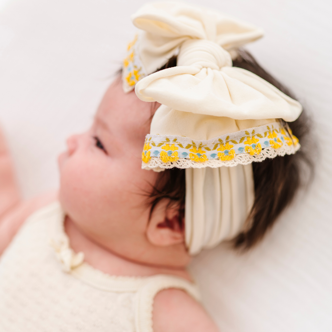 Accessories - NOVELTY FAB®: Ivory Yellow Floral - - Cultured Cloths Apparel