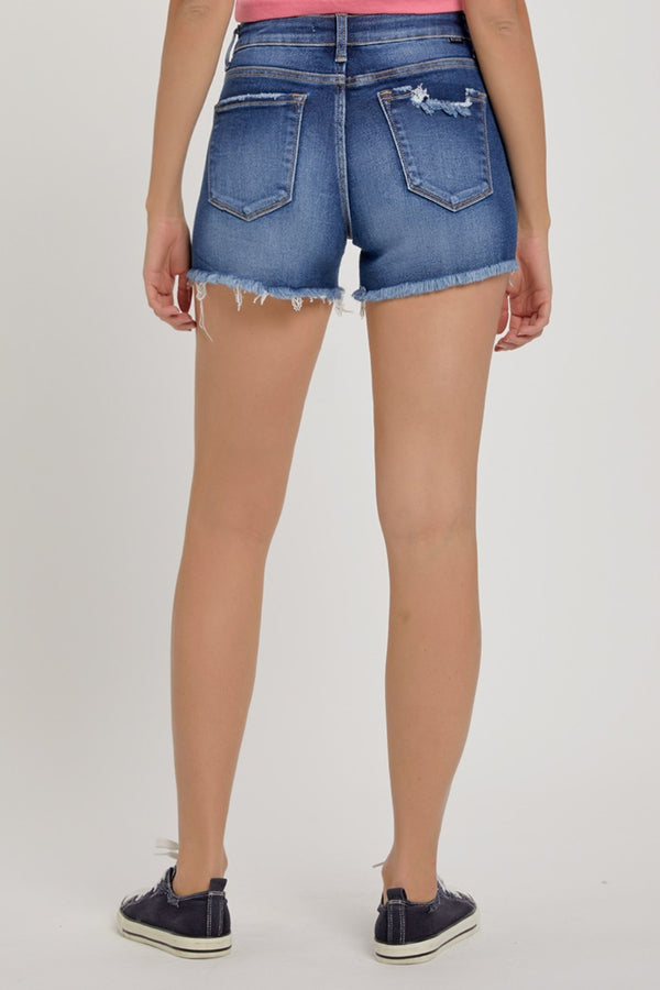 Women's Shorts - RISEN Mid-Rise Distressed Denim Shorts -  - Cultured Cloths Apparel