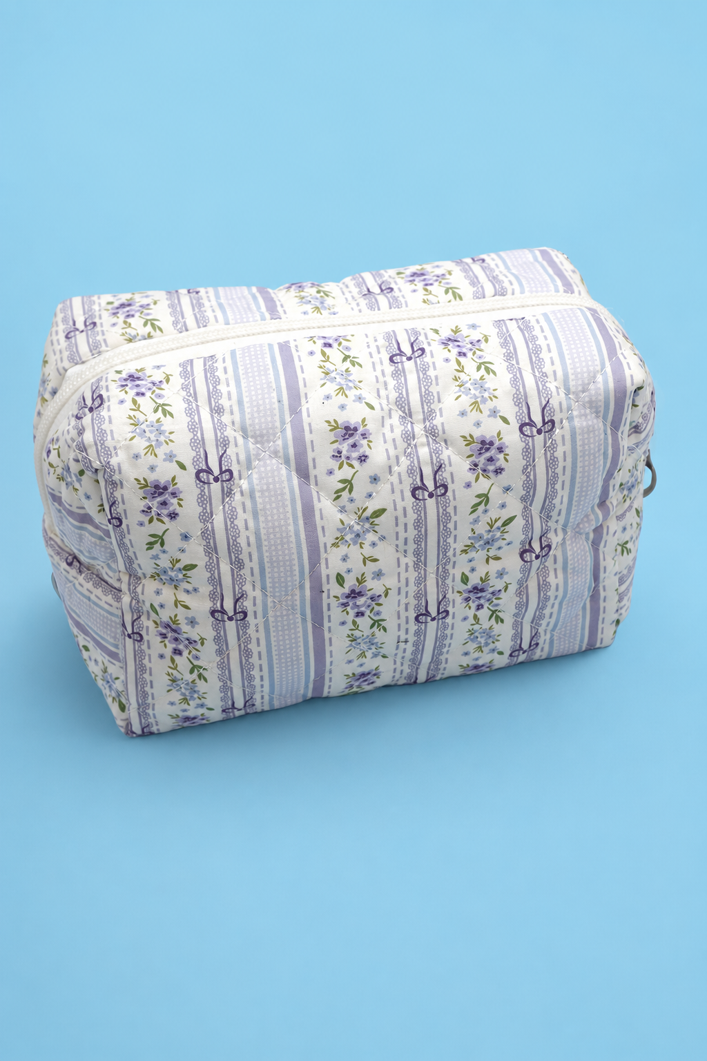 FLORAL TOILE PATTERN MAKEUP COSMETIC POUCH BAG