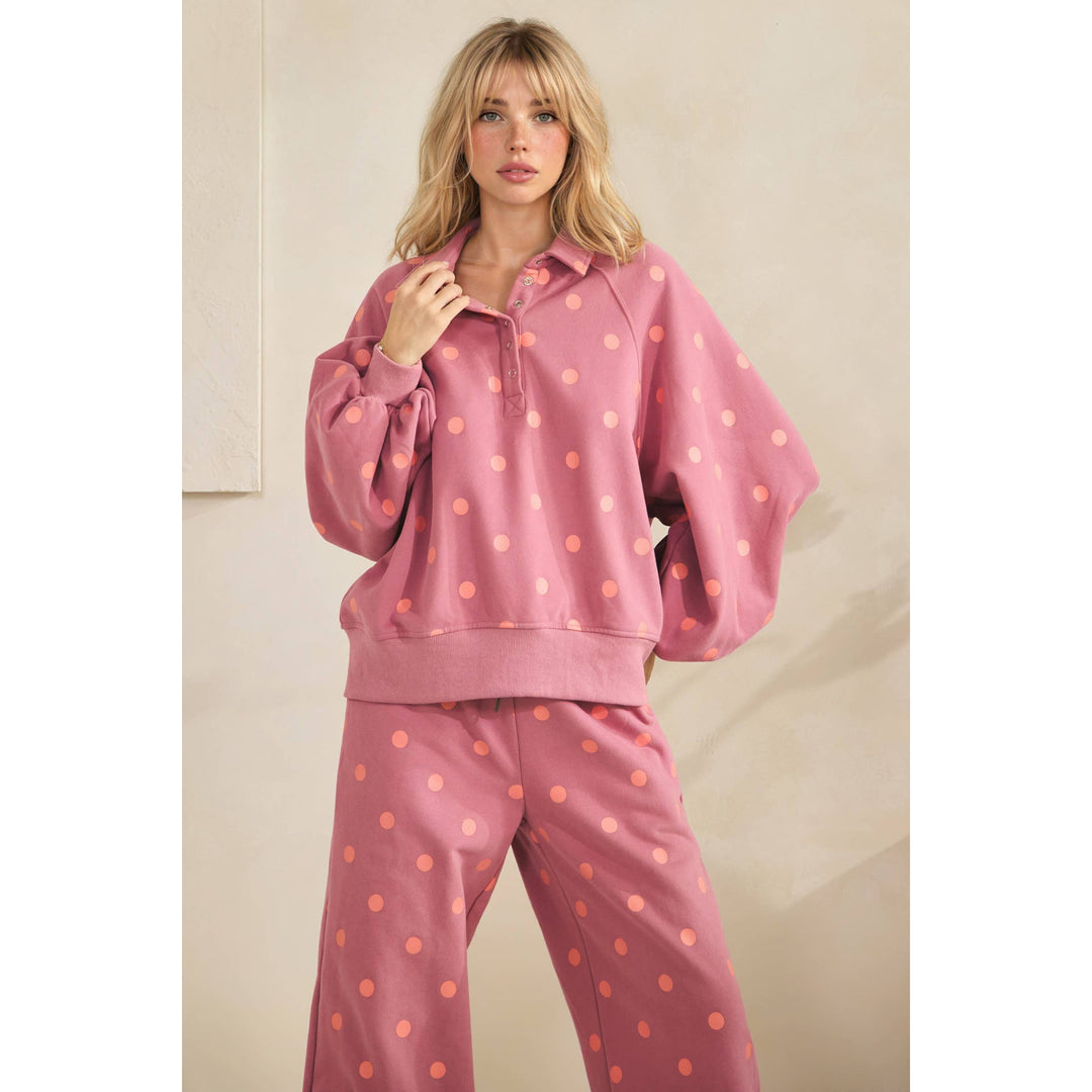 Playful Dot Quarter Zip